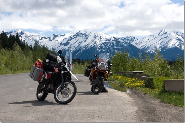 Bikes with mountains on the cassiar